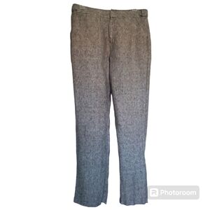 ☕ Coldwater Creek Black and White Linen Pants with Hidden Stretch-Waist Size 10